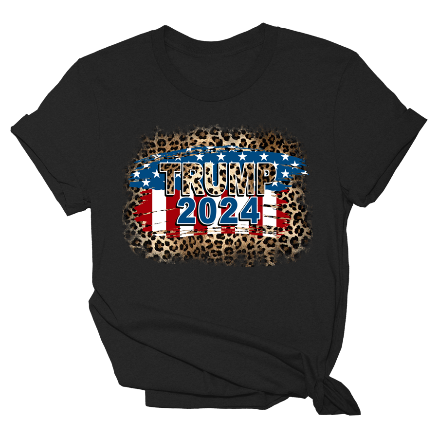 Trump 2024 Leopard Tee I Love My Freedom