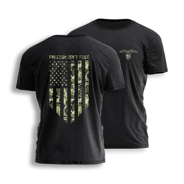 FREEDOM ISN'T FREE CAMO Flag Tee 8804