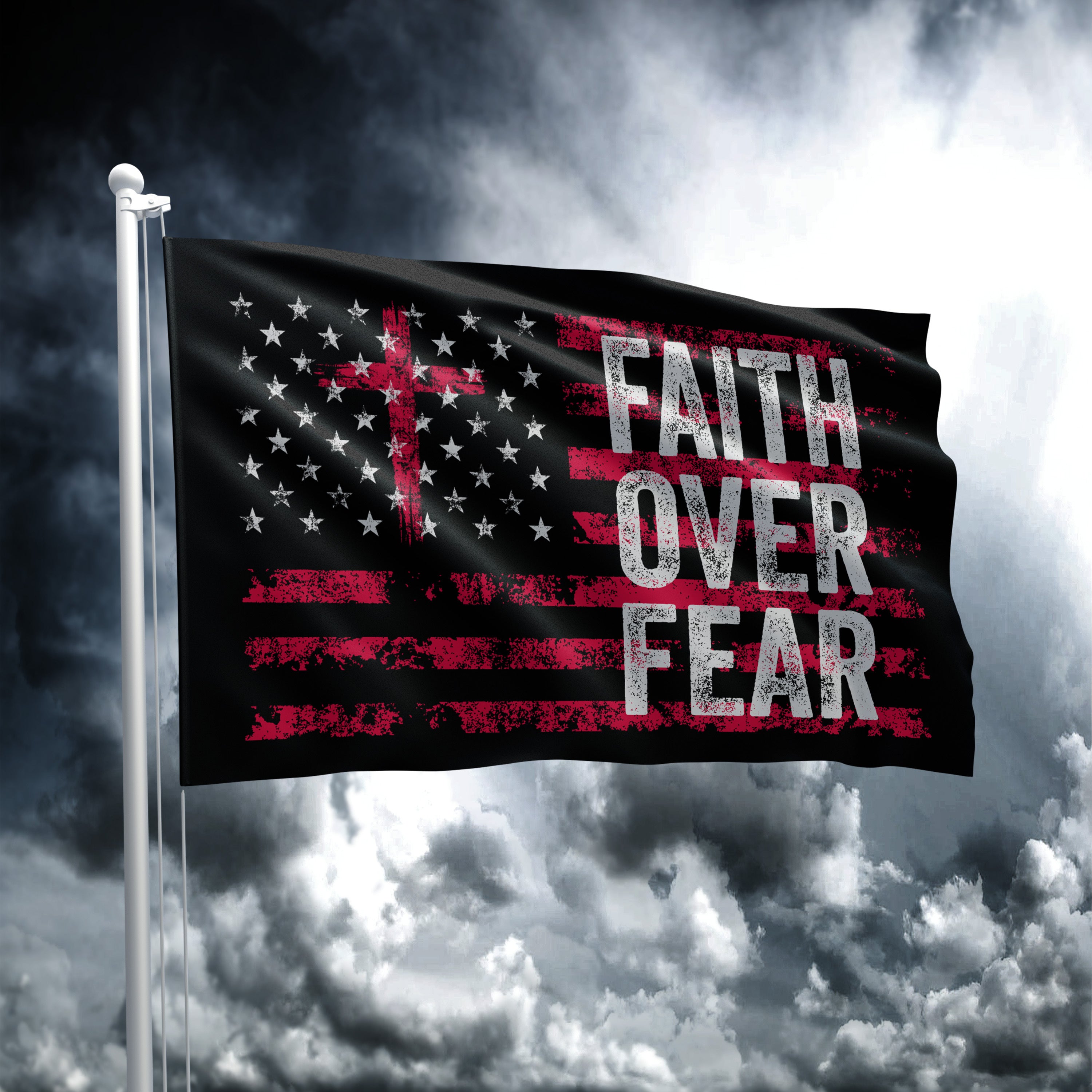 FAITH OVER FEAR FLAG - 1538 – I Love My Freedom