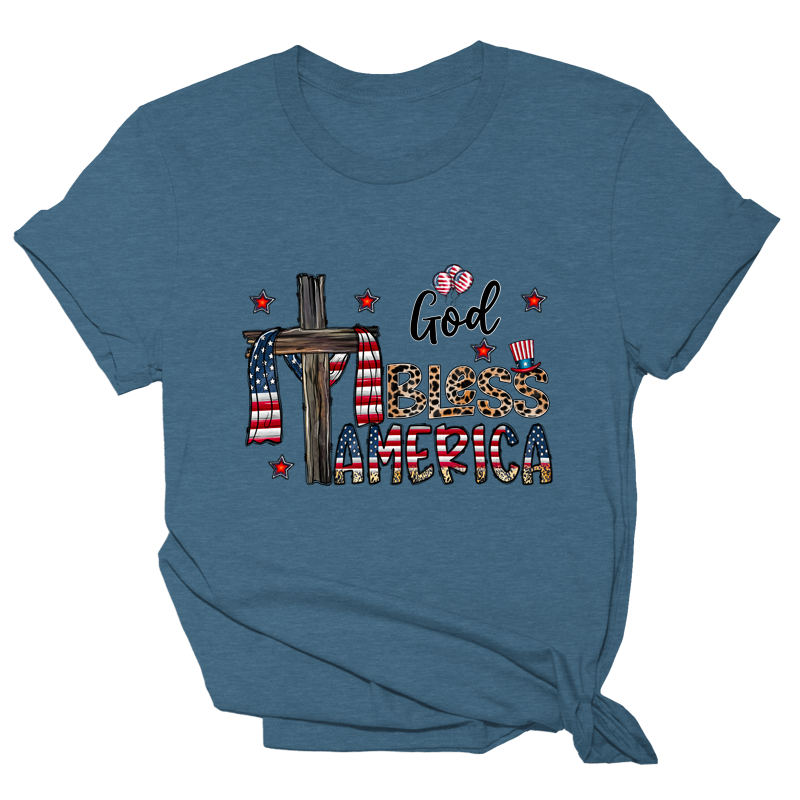 God Bless America Cross Tee - 1081