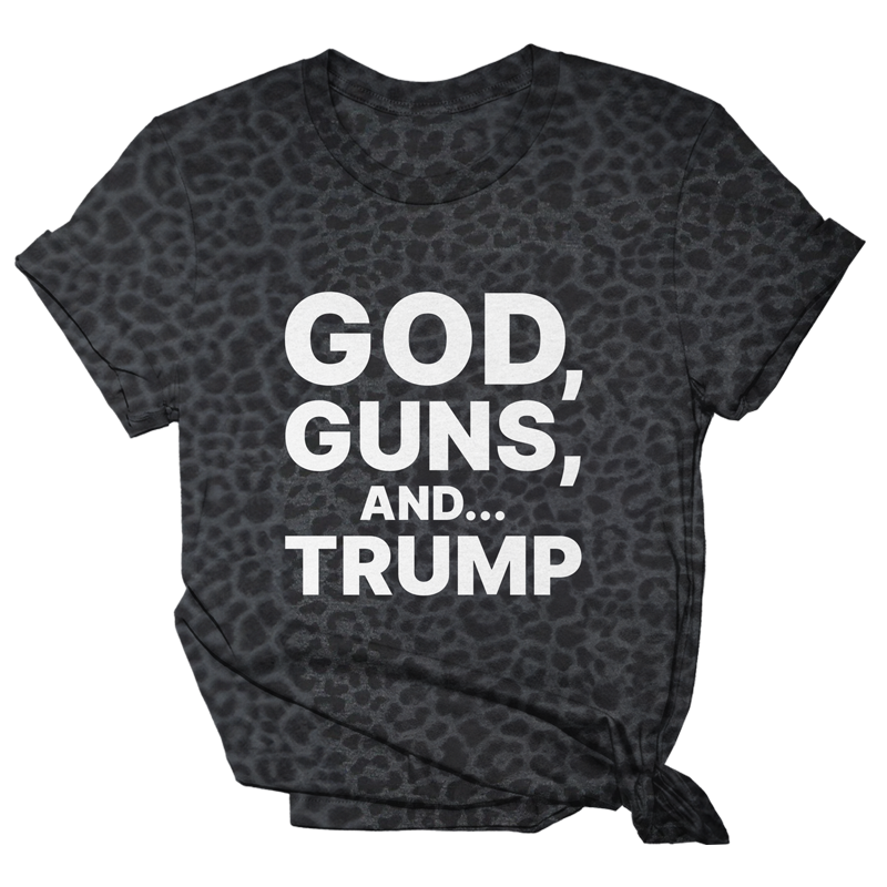 God Guns and Trump Black Leopard Print Women's Shirt Tee – I Love My ...