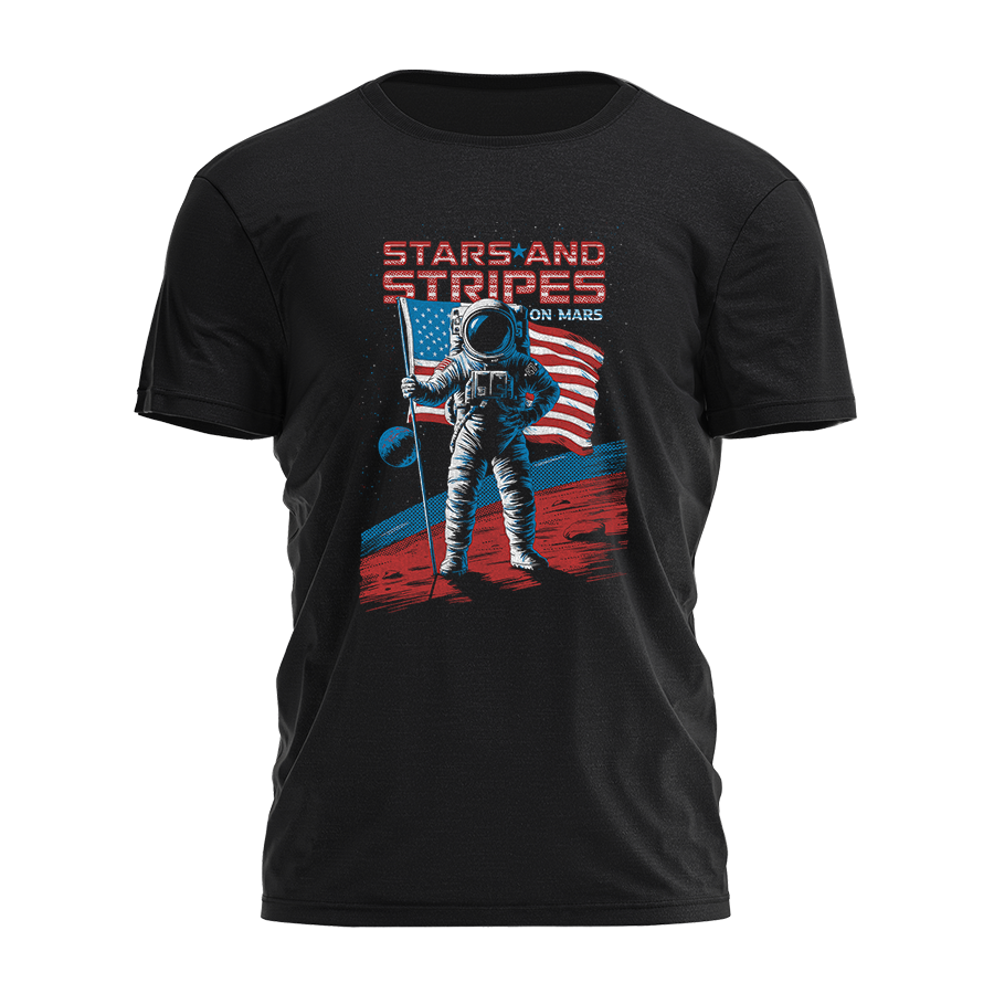 Stars And Stripes On Mars Tee - 3421