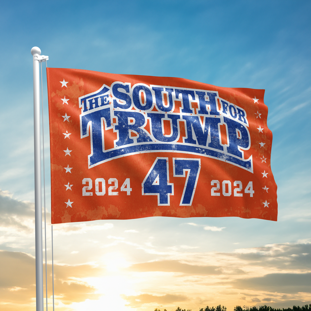 The South For Trump - White and Blue - Flag