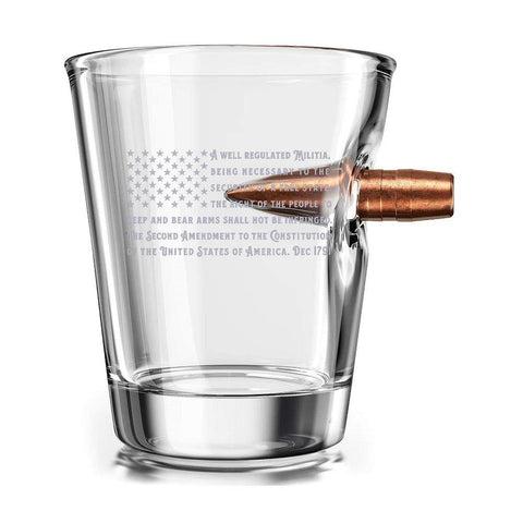 2nd Amendment Shot Glass With Bullet - 3145