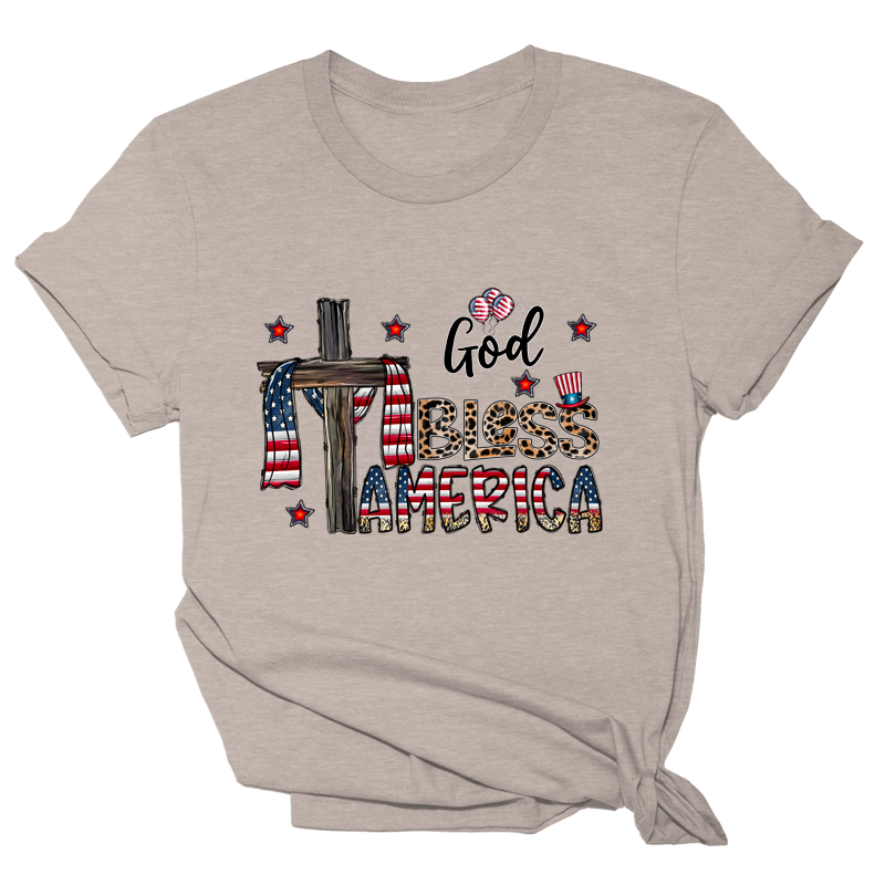 God Bless America Cross Tee - 1081