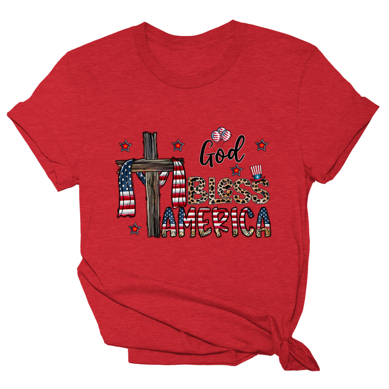 God Bless America Cross Tee - 1081