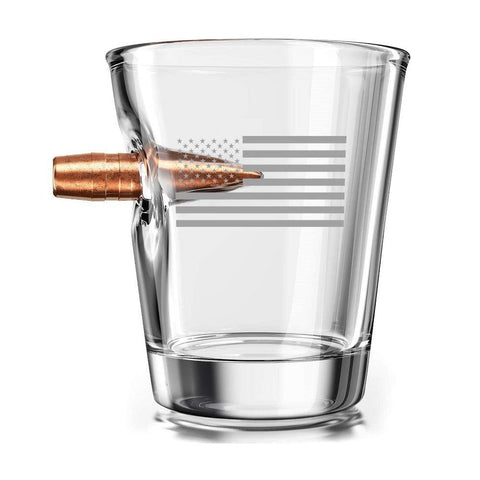 American Flag Shot Glass With Bullet - 3144